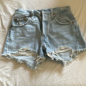 LEVIS 501 Distressed High Waisted Jean Short